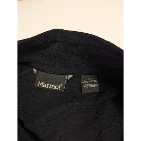 Marmot Light Weight Quarter Zip Long Sleeve Fleece Sweater Black Mens Medium - Picture 4 of 13
